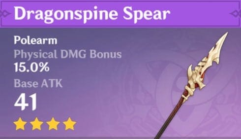 Dragonspine Spear - Genshin Impact - HoYoWiki