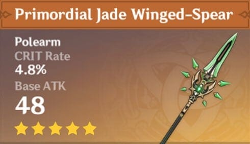 Primordial Jade Winged Spear - Polearm Stats, Passive, and Materials ...