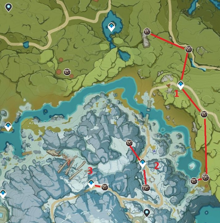 Samachurl Locations Map Springvale And Northern Part Of Dragonspine