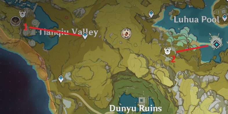 Treasure Hoarders Location In Luhua Pool And Tianqiu Valley