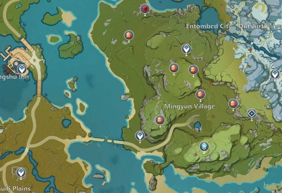 Cuihua Wood Locations in Genshin Impact - Genshin DB