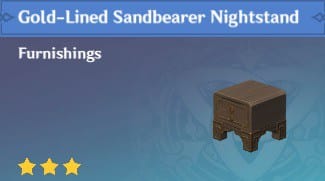 Furnishing Gold Lined Sandbearer Nightstand