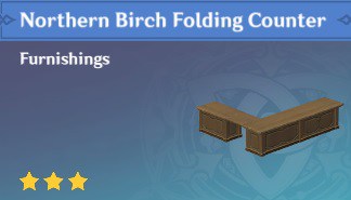 Furnishing Northern Birch Folding Counter