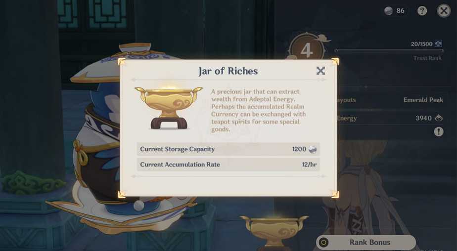 Jar Of Riches And Realm Currency