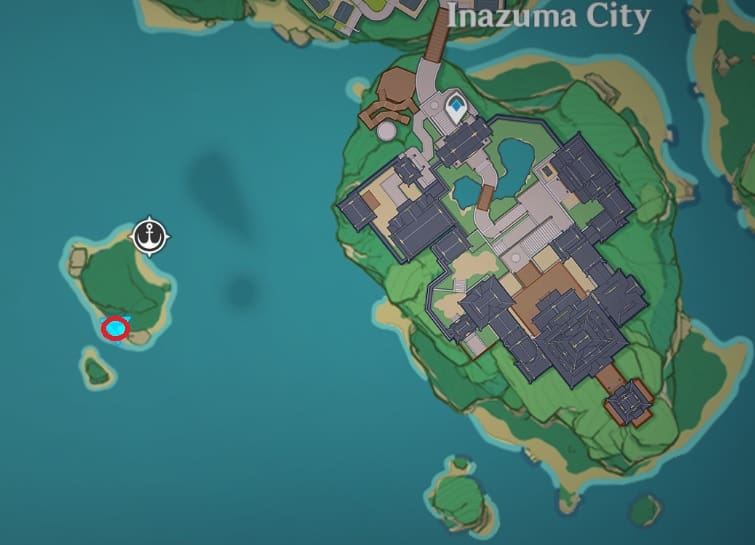 33 Electroculus Underwater West Of Inazuma City Map