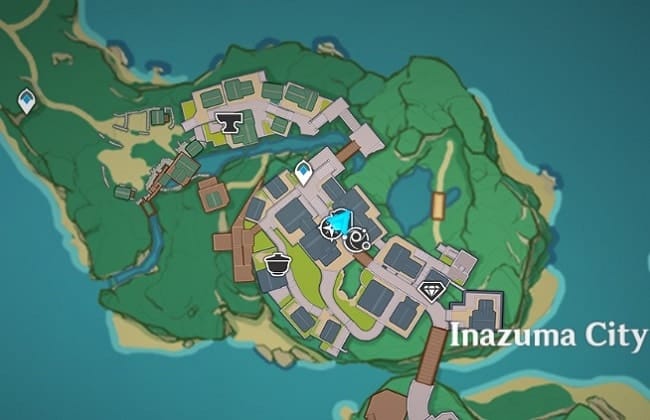 Shimura's Location in Inazuma City