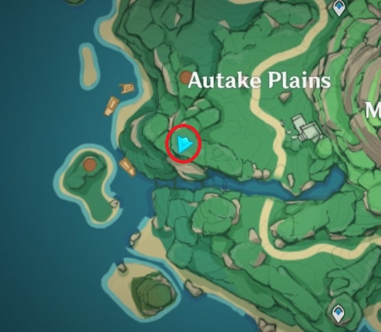 11 Tsurumi Electroculus above tall rock in Autake Plains map