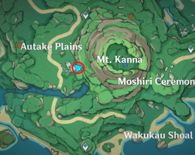 14 Tsurumi Electroculus above stone gate in Autake Plains ruin map