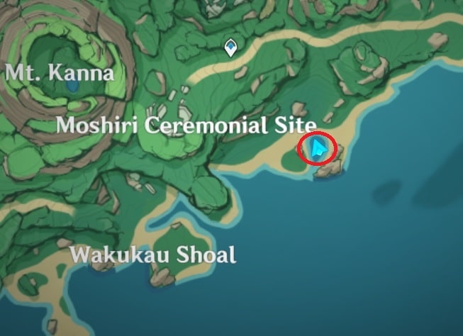 3 Tsurumi Electroculus flaoting about rock in the middle of pond map