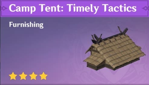 Furnishing Camp Tent Timely Tactics