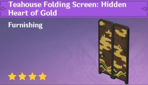 Furnishing Teahouse Folding Screen Hidden Heart of Gold