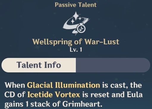 Wellspring of War Lust Talent Info