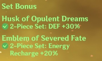 2 Husk of Opulent Dreams + 2 Emblem of Severed Fate Set Bonus