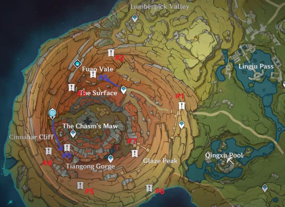 Archaic Stones Locations - Chasm Map