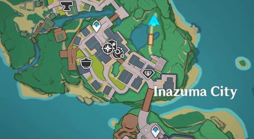 Chouji location in Narukami map
