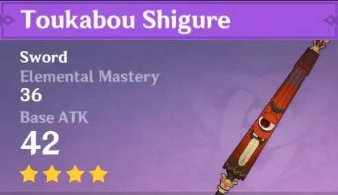 Toukabou Shigure Max Level and Refinement Genshin Impact