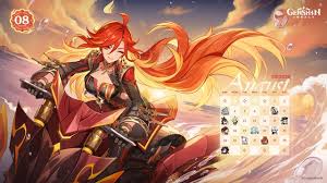 8 Cool Genshin Impact August Calendar Wallpapers